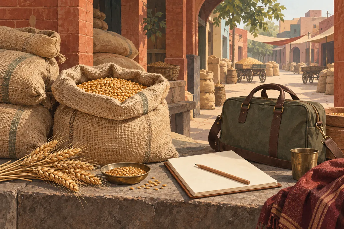 Editorial illustration for Staying around New Grain Market and Workshop Chowk